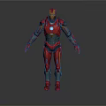 Iron Man 3D Model With Red And Gold Armor Detailed Mechanical Design