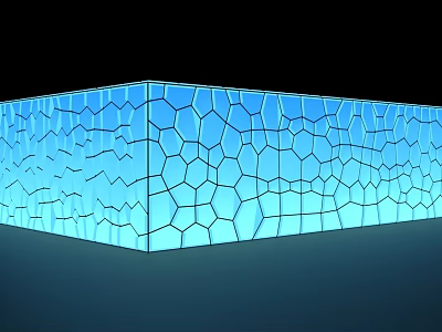 Blue Illuminated Hexagonal Grid Structure With Modern Geometric Design Elements 3d model