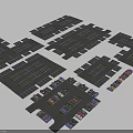 Modern Standardized Parking Lot Road Facility Layout With Clear Marked Spaces And Planned Green Areas
