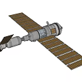 International Space Station With Solar Panels Orbiting Earth From Space 3d model