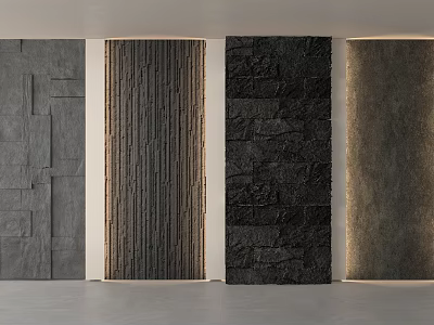 Modern Background Wall Designs with Four Different Textures for Interior Home Decoration 3d model