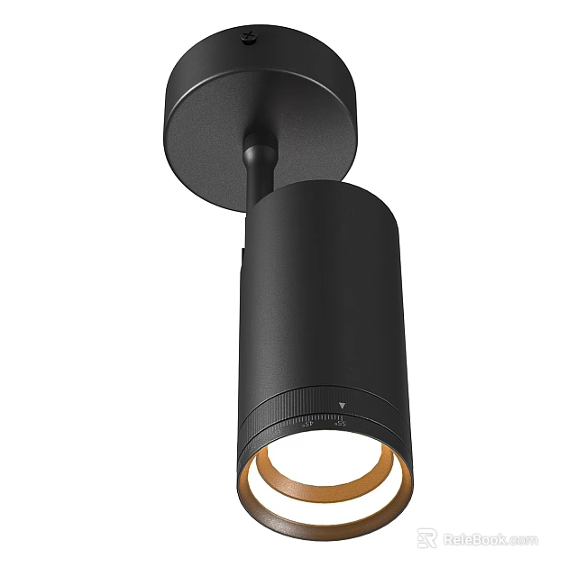Modern Black Downlight Spotlight With Gold Inner Ring For Home Ceiling Decor 3d model 