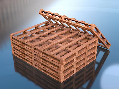 Realistic style wooden pallet wooden pallet pallet pallet wooden shelf logistics electric platform trolley electric cart electric platform trolley 3d model