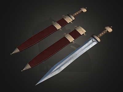 Roman sword and scabbard model