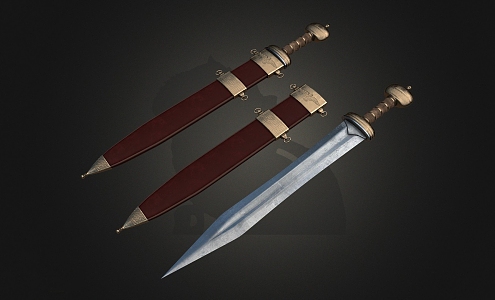 Roman sword and scabbard 3d model