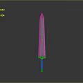 Polished Metal Sword Design With Wooden Handle And Decorative Ring On Gray Background