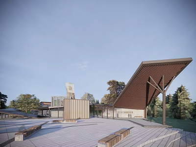 SU model of new Chinese tourist reception center 3d model