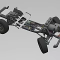 Racing Car Chassis Model With Metal Frame Wheels And Mechanical Components 3d model
