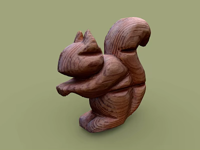 Handcrafted Wooden Squirrel Figurine Decorative Ornament Set With Cute Design For Home Decor 3d model