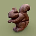Handcrafted Wooden Squirrel Figurine Decorative Ornament Set With Cute Design For Home Decor