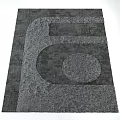 Gray Textured Square Rug With Modern Abstract Pattern For Living Room Decor