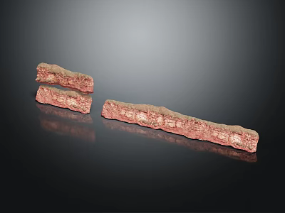 Textured Red Bricks Construction Elements For Building And Architectural Projects 3d model