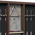 Entryway Console Cabinet with Hanging Billiard Cues Storage Triangle Decor and Balls Organizer