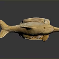Wooden Dolphin Sculpture With Leaping Pose And Wave Shaped Base