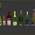 Various Colorful Wine Bottles For Home Dining And Entertaining Use