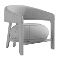 Elegant Taupe Single Sofa with Quilted Pattern Wooden Legs and Matching Ottoman