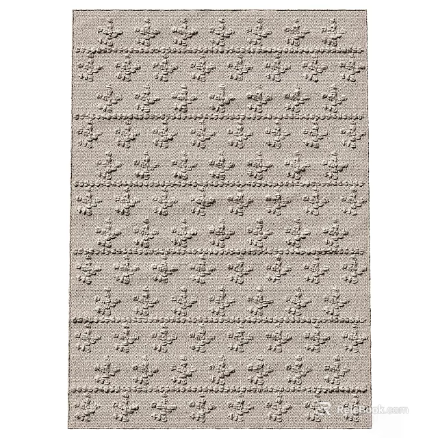 Woven Light Beige Square Carpet with Repeating Intricate Pattern for Modern Home Decor 3d model 