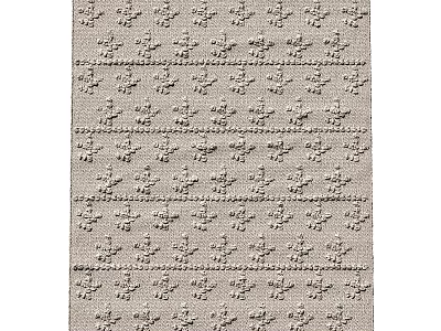 Woven Light Beige Square Carpet with Repeating Intricate Pattern for Modern Home Decor 3d model
