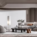 Modern sofa coffee table combination 3d model