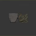 Wooden Box Covered With Gray Cloth Near Green Barrels Red Rims And Camouflage Cloth