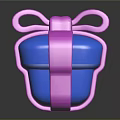 Stylish Blue Gift Box With Pink Bow And Decorative Ribbon For Daily Use
