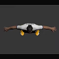 Man in White Jersey With Gazoo Logo Number 10 Yellow Cleats Arms Outstretched Gray Background