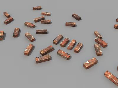 red brick old brick building materials 3d model red brick old brick building materials 3d model