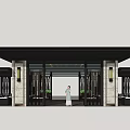 New Chinese style gallery 3d model