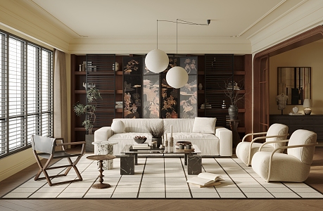 Middle Style Living Room 3d model