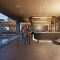 Modern Outdoor Pergola Design With Lush Greenery Seating Stone Pathway And Natural Views