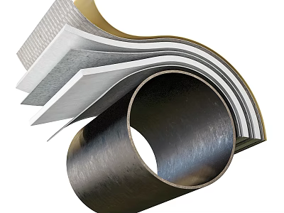 Multi Layer Composite Metal Tube With Curved Structure And Layered Design 3d model