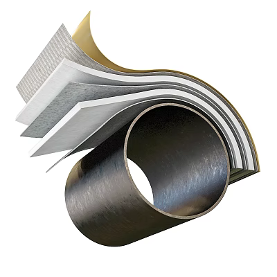 Multi Layer Composite Metal Tube With Curved Structure And Layered Design 3d model