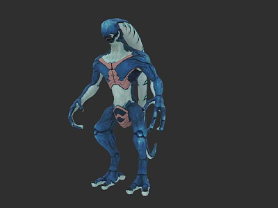 Blue Alien Like Game Movie Character With 3D Model And Unique Creature Design 3d model