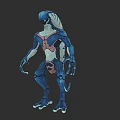 Blue Alien Like Game Movie Character With 3D Model And Unique Creature Design