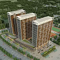 Modern School Buildings With High Rise Design Glass Facades And Surrounding Campus Greenery