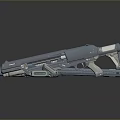 Futuristic Sci Fi Gun Weapon With Blue Accents And Mechanical Parts