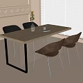 Modern Dining Table and Chair Combination Dining Chair Single Chair Dining Table 3d model