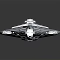 Futuristic Silver Gray Spaceship Model With Geometric Structure And Detailed Design 3d model
