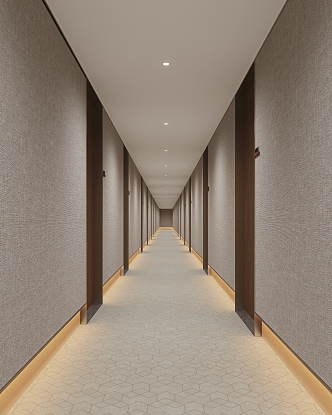 Modern Away Hotel Corridor 3d model