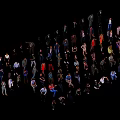 Group of People Gathered in Formation With Different Poses Against Black Background