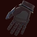 Leather Glove With Metal Badge Stitched Details And Spiked Finger Design