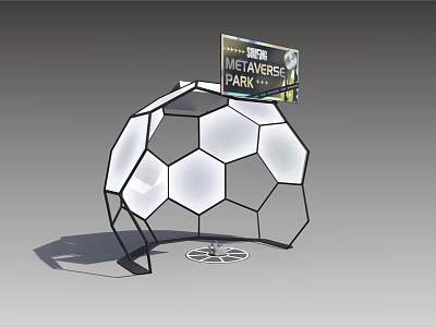 Metaverse Park Geodesic Dome Structure Design With Digital Display And Modern Architecture 3d model
