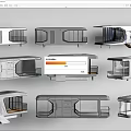 Modern Caravan Style Guesthouse Buildings Multiple Units With Glass Windows And Balconies