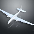 White Detailed Airplane Model For Display With Shiny Surface And Dark Background 3d model