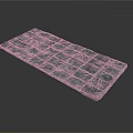 Modern Gray Rectangular Mat With Textured Marble Surface And Smooth Edges 3d model