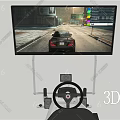 Smart Driving Simulator Machine Featuring Steering Wheel Racing Seat And Large Screen For Virtual Driving 3d model