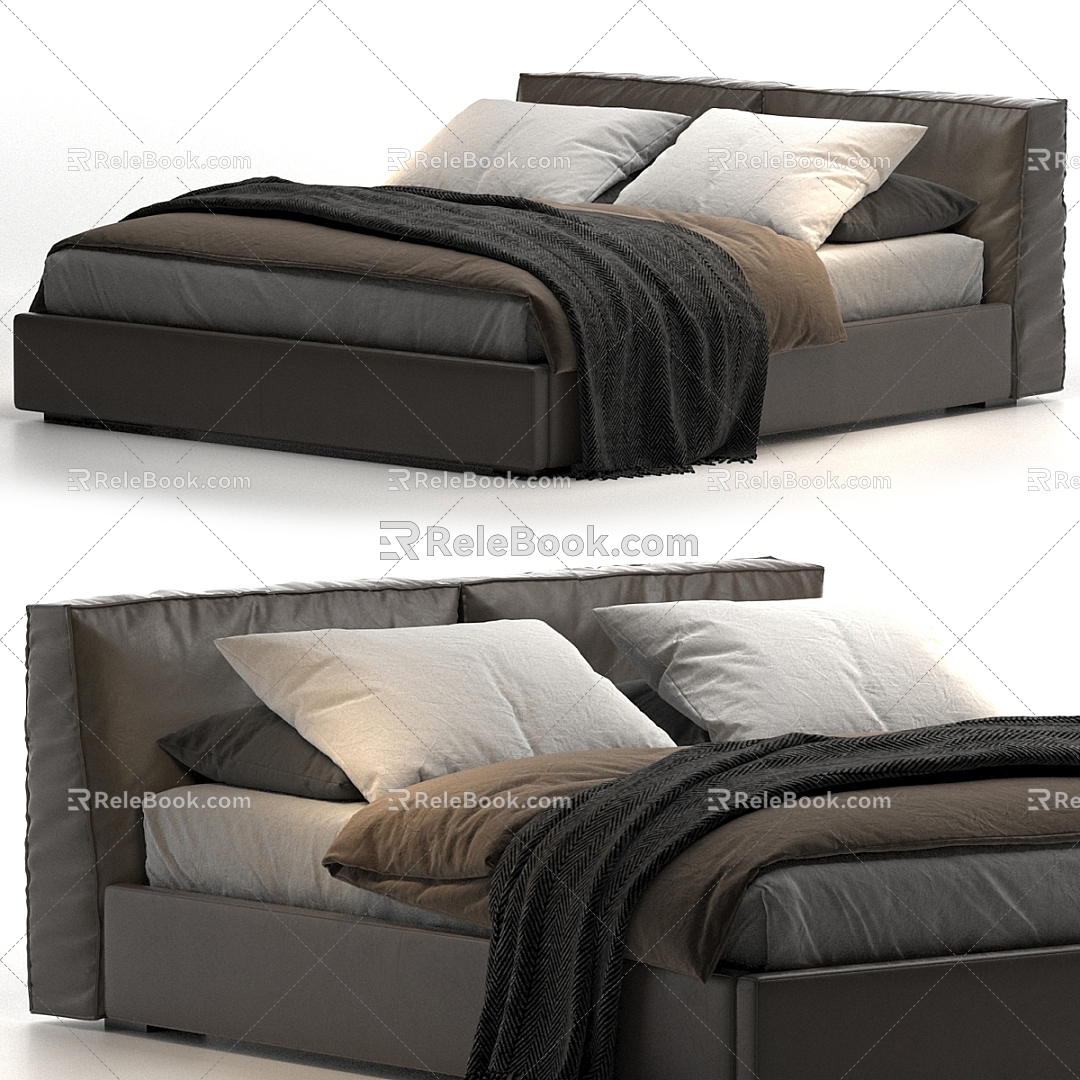 Background double bed 3d model