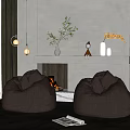 Modern Lazy Sofa Fabric Lazy Sofa 3d model