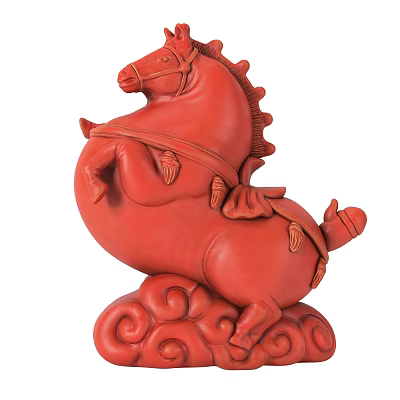 Modern New Chinese Style Ceramic Horse Ornaments 3d model