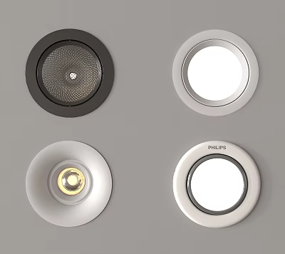 Modern Black and White Round Recessed Downlights and Spotlights with Stylish Design for Home Lighting 3d model